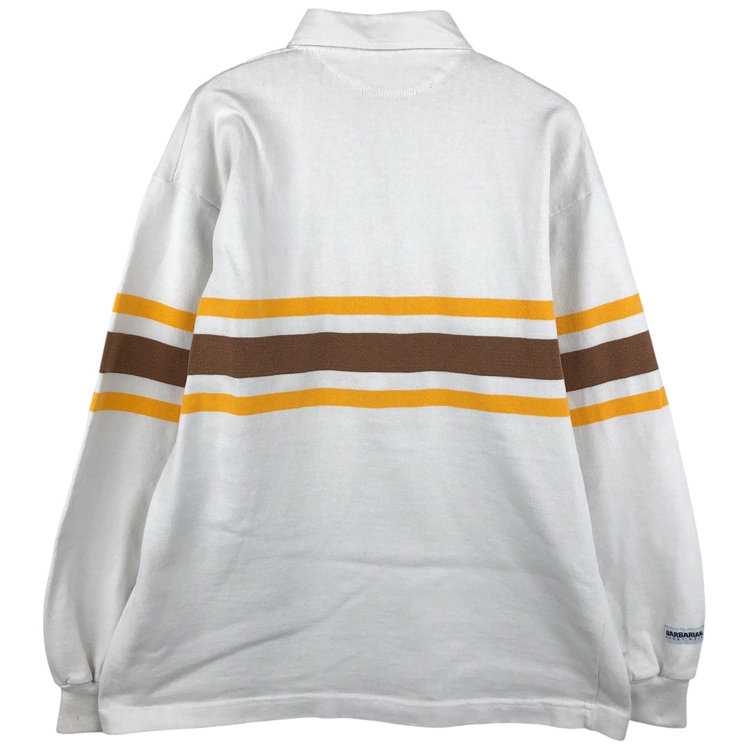 90s-00'S Barbarian Long Sleeve Rugby Shirt Made in Canada Men's XL Vintage cotton white type Vintage Second Hand