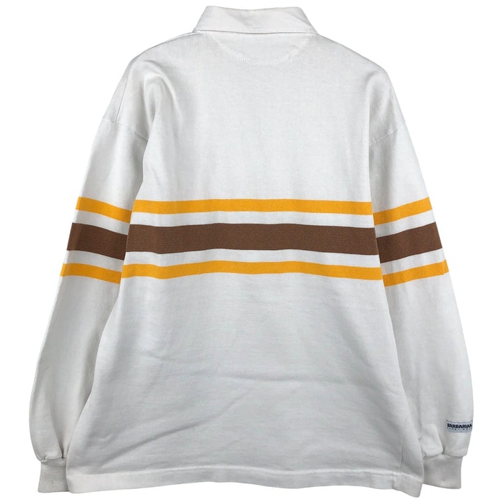 90s-00'S Barbarian Long Sleeve Rugby Shirt Made in Canada Men's XL Vintage cotton white type Vintage Second Hand
