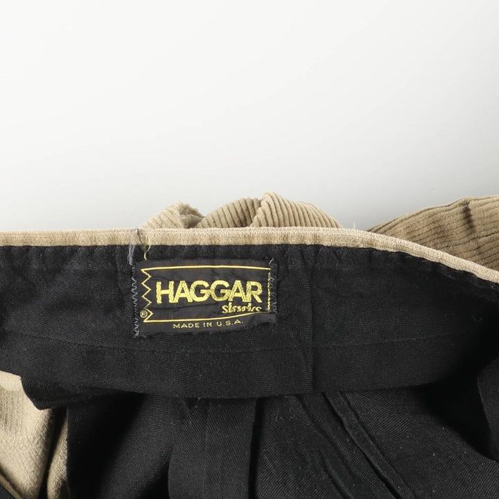 Vintage 80s-90'S Haggar corduroy pants, made in the USA, men's size 35. unclear brown type Vintage Second Hand