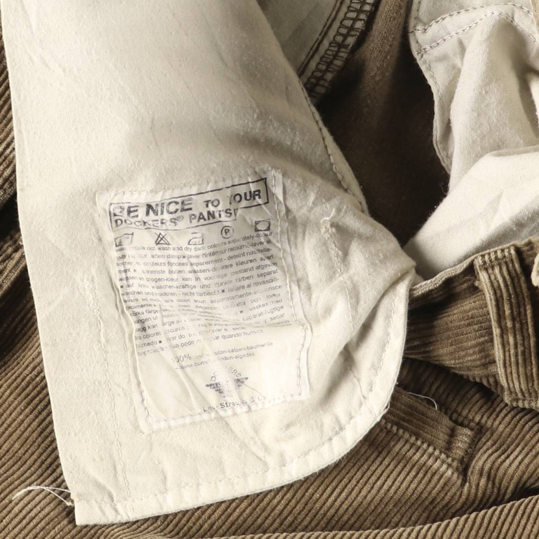 Dockers Two-pleat Corduroy Pants, Men's, Size W33 unclear brown type Vintage Second Hand