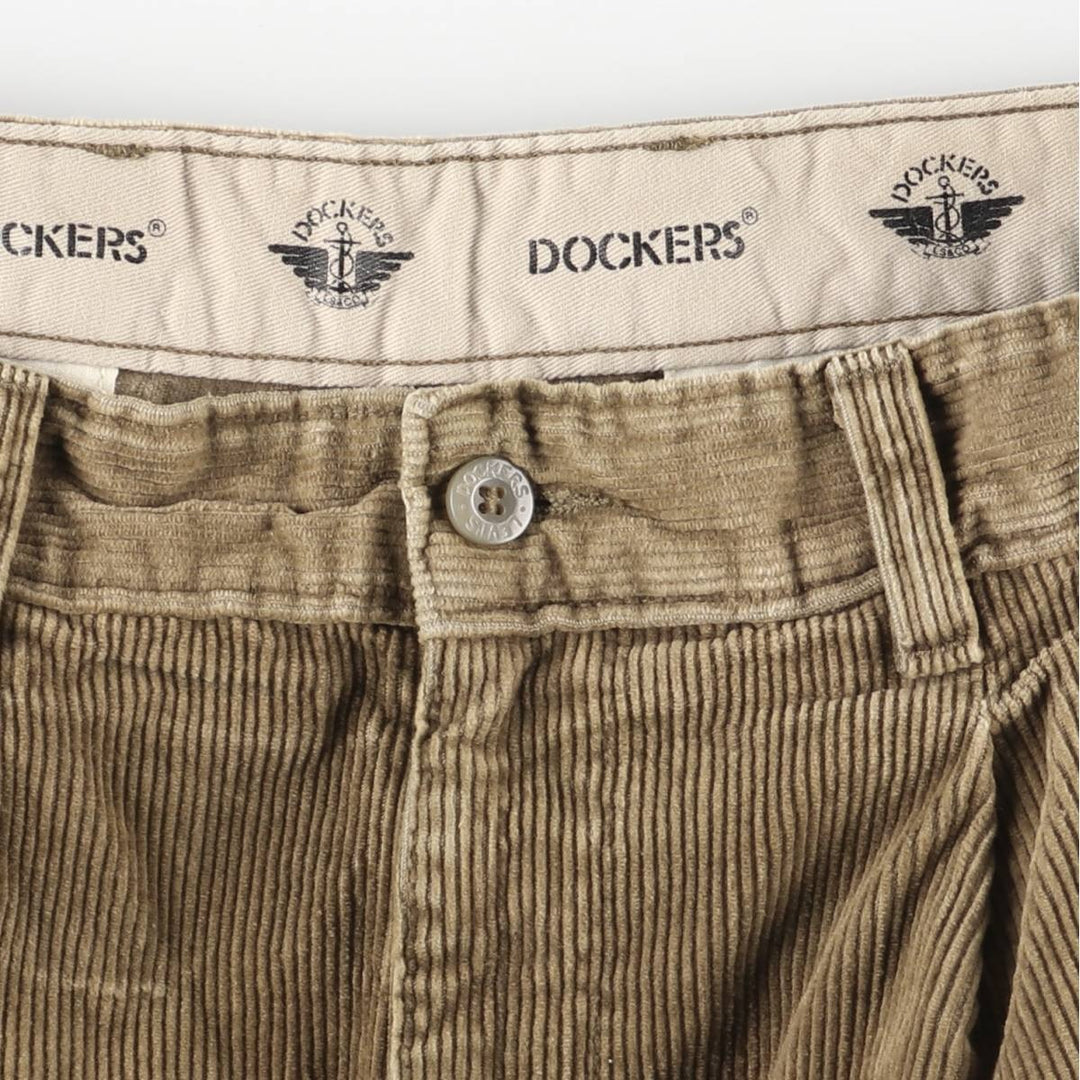 Dockers Two-pleat Corduroy Pants, Men's, Size W33 unclear brown type Vintage Second Hand