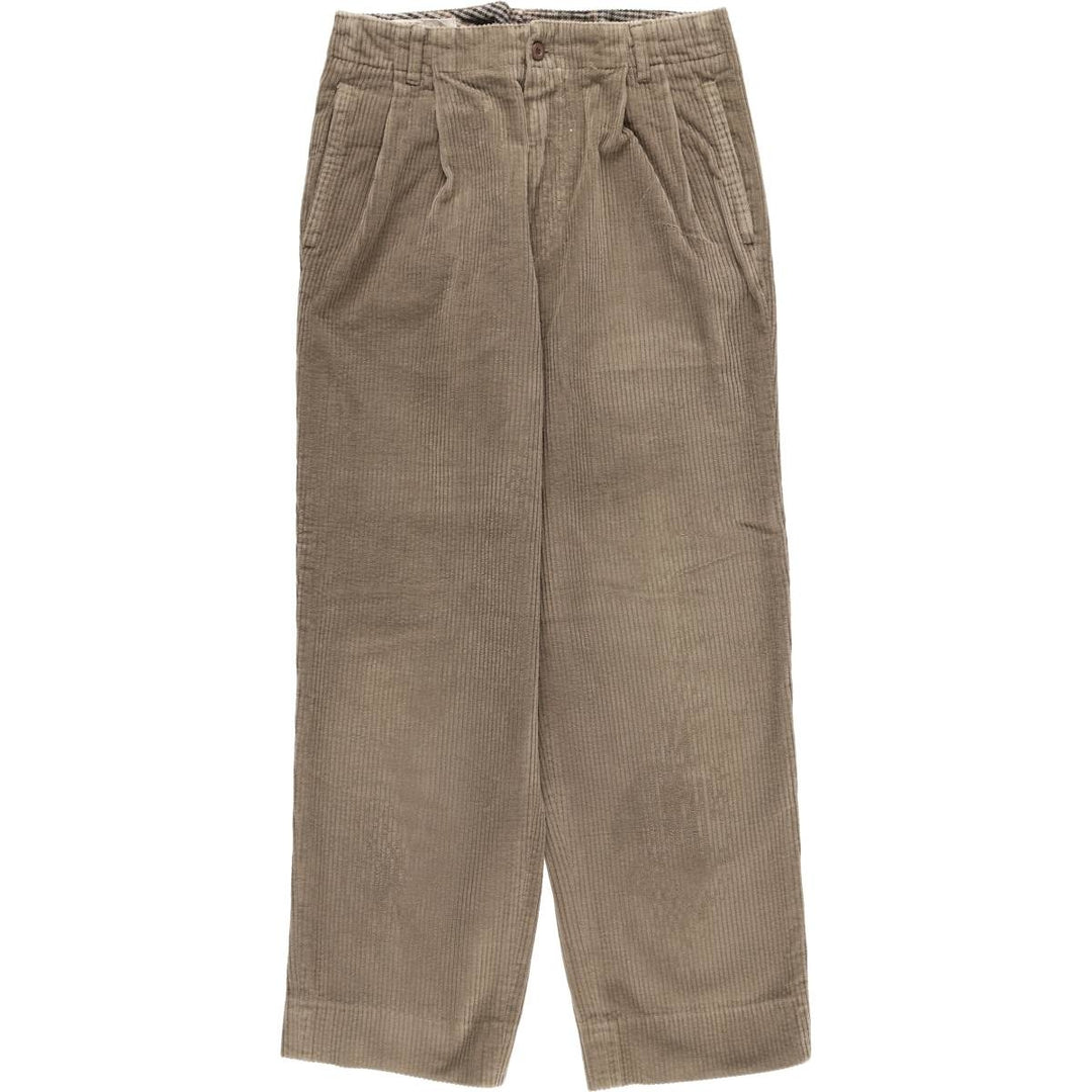 Vintage 1980'S AMERICA wide-wale, two-pleat corduroy pants, made in Canada, men's size W30. cotton brown type Vintage Second Hand