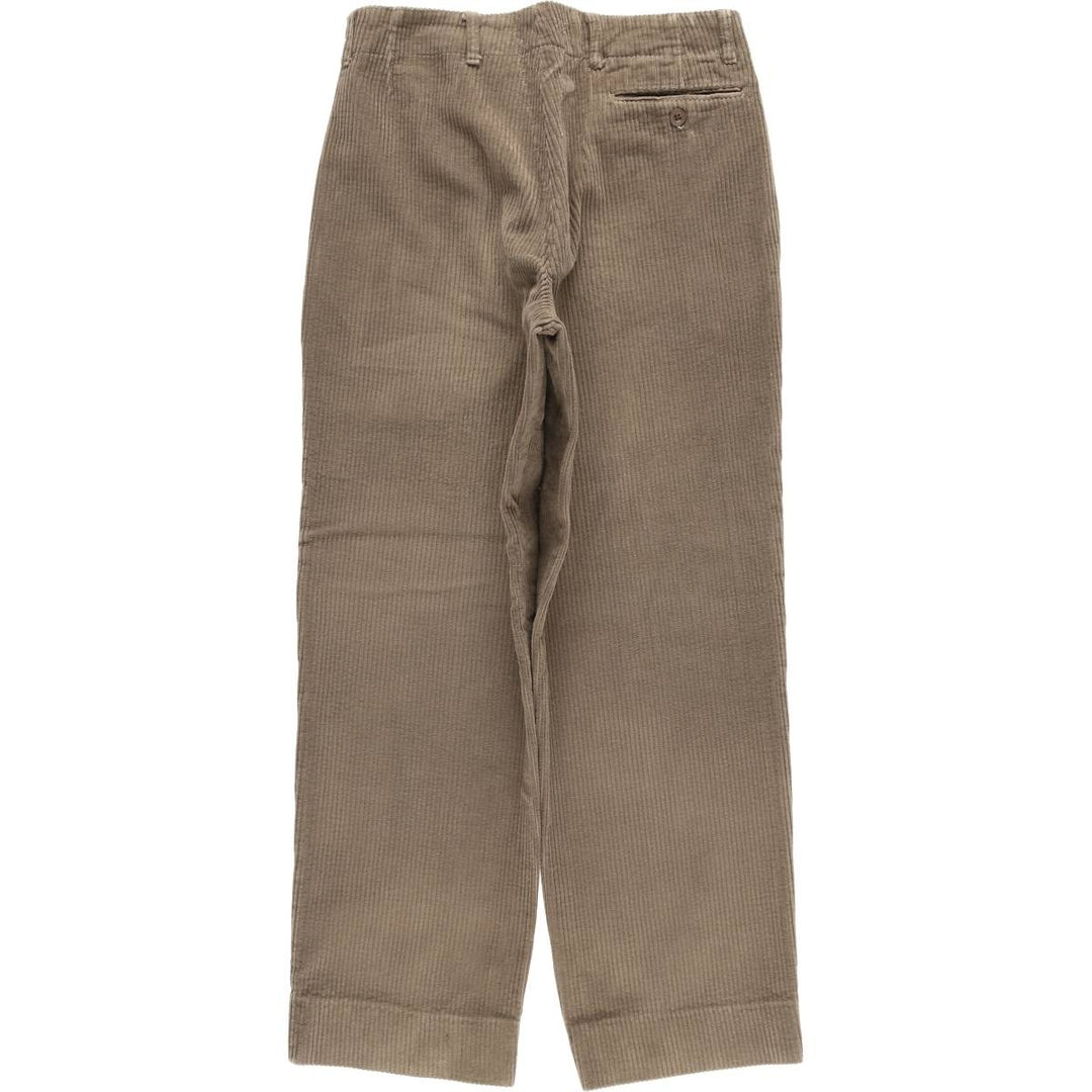 Vintage 1980'S AMERICA wide-wale, two-pleat corduroy pants, made in Canada, men's size W30. cotton brown type Vintage Second Hand