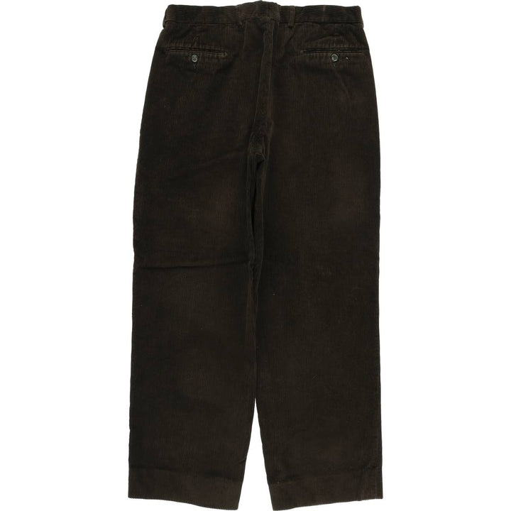 TRAME Two-pleat Corduroy Pants, Made in Italy, Men's, Size W34, Vintage unclear Green type dark green Vintage Second Hand