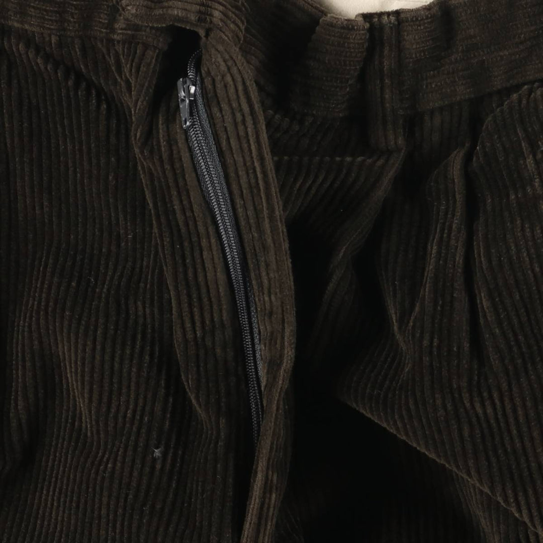 TRAME Two-pleat Corduroy Pants, Made in Italy, Men's, Size W34, Vintage unclear Green type dark green Vintage Second Hand