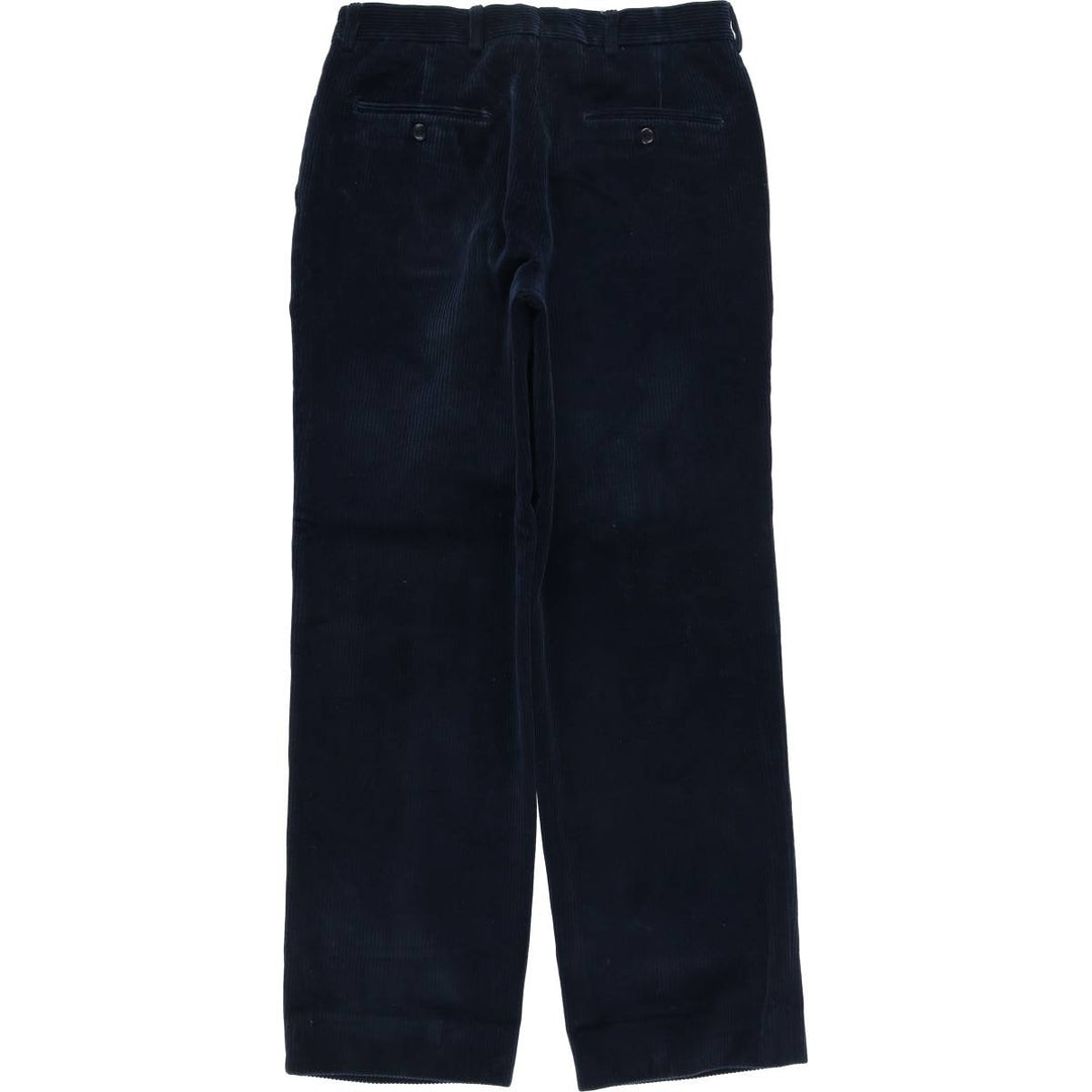 RIGOLETTO Two-pleat Wide-Rib Corduroy Pants, Made in Europe, Men's Size W31 cotton navy blue type Vintage Second Hand