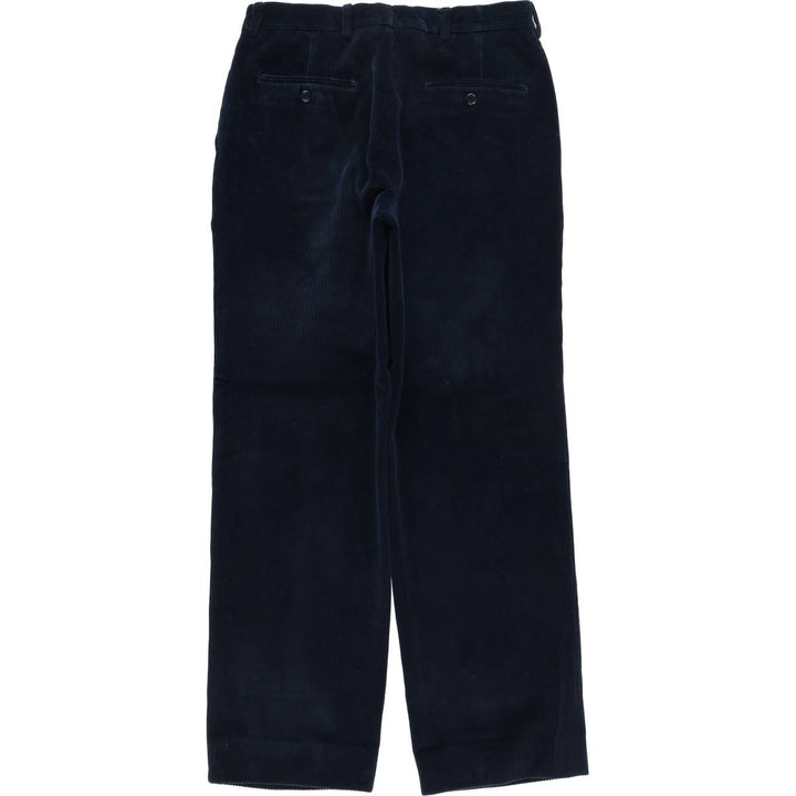 RIGOLETTO Two-pleat Wide-Rib Corduroy Pants, Made in Europe, Men's Size W31 cotton navy blue type Vintage Second Hand