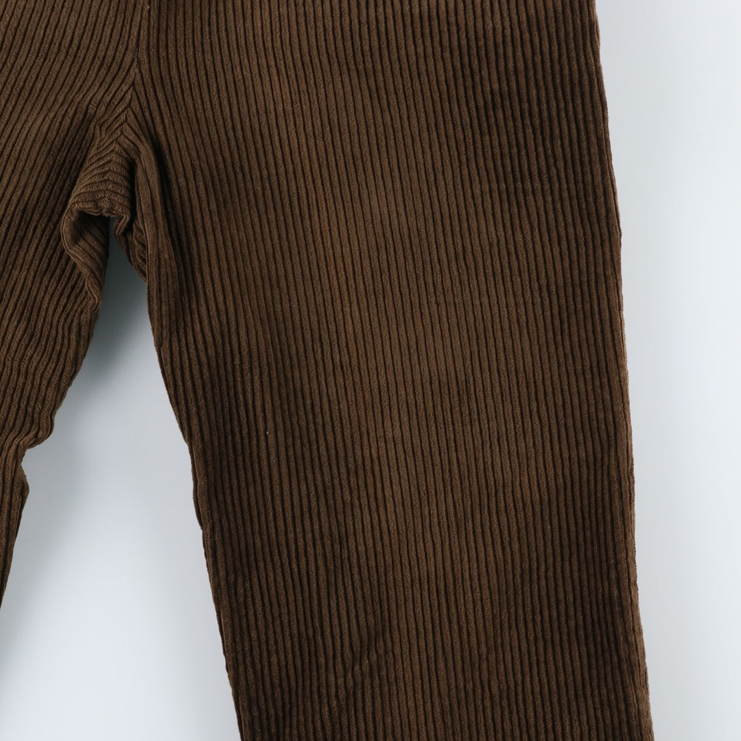 1980'S - The J. Peterman Company Two-pleat Wide-ribbed Corduroy Pants, Men's, Size 35 cotton Khaki type Vintage Second Hand