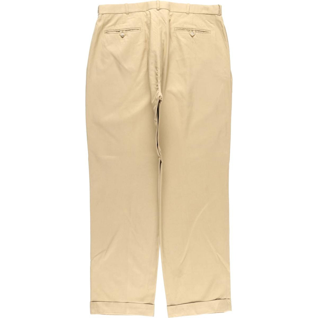 Ralph Lauren POLO by Ralph Lauren two-pleat silk and cotton slacks, men's size W36 silk Beige type Vintage Second Hand