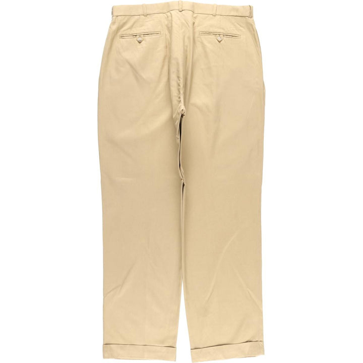 Ralph Lauren POLO by Ralph Lauren two-pleat silk and cotton slacks, men's size W36 silk Beige type Vintage Second Hand