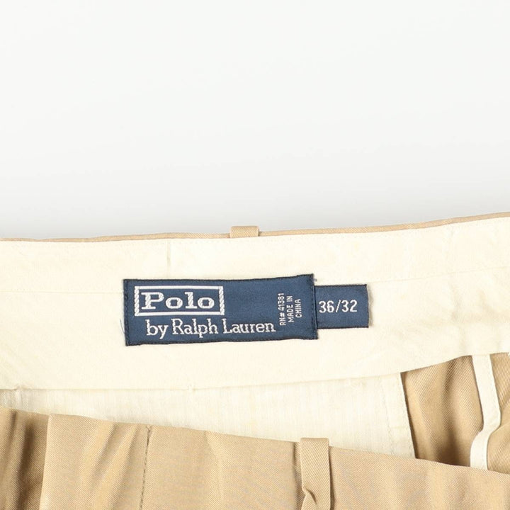 Ralph Lauren POLO by Ralph Lauren two-pleat silk and cotton slacks, men's size W36 silk Beige type Vintage Second Hand