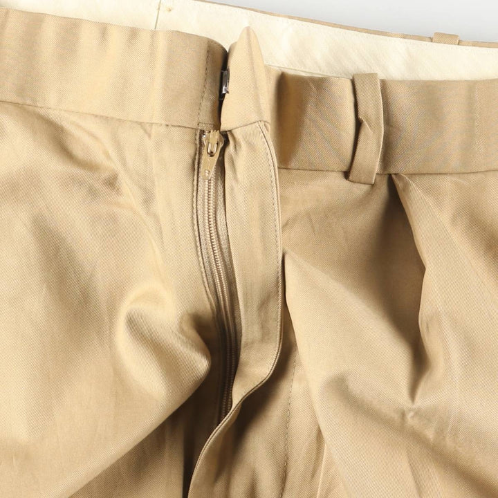 Ralph Lauren POLO by Ralph Lauren two-pleat silk and cotton slacks, men's size W36 silk Beige type Vintage Second Hand