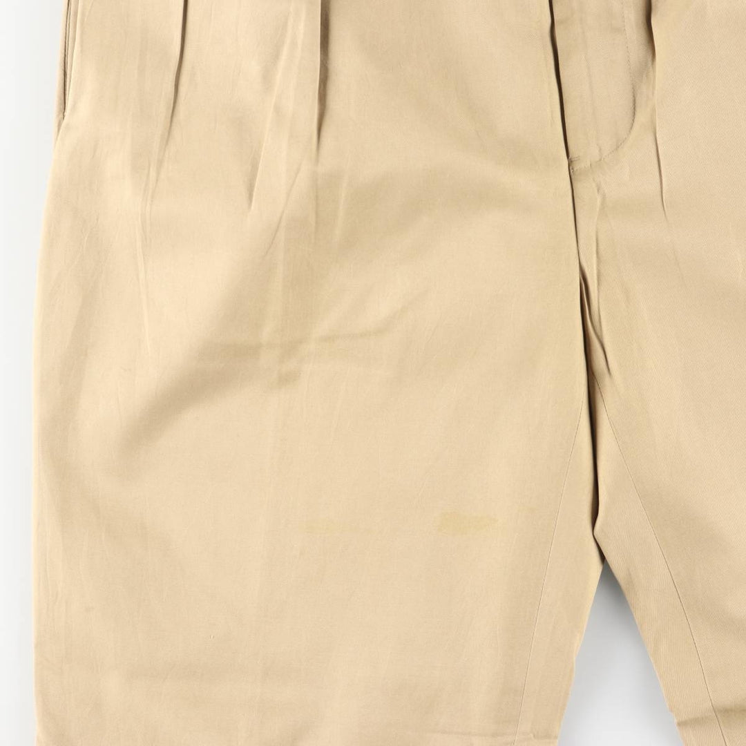 Ralph Lauren POLO by Ralph Lauren two-pleat silk and cotton slacks, men's size W36 silk Beige type Vintage Second Hand
