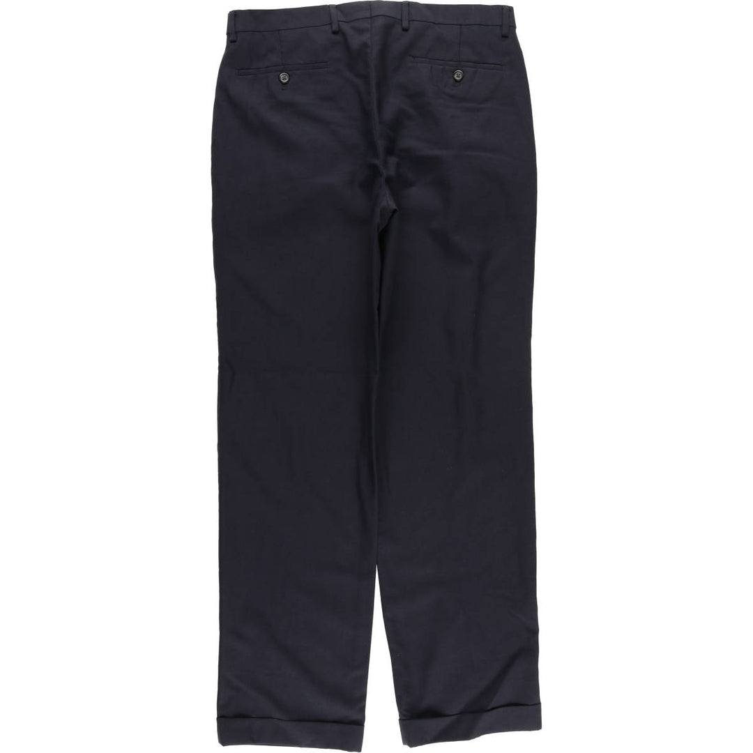 Ralph Lauren LAUREN TOTAL COMFORT Two-pleat wool pants slacks for men, equivalent to W34 wool navy blue type Vintage Second Hand