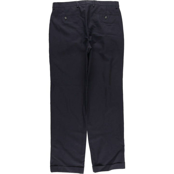 Ralph Lauren LAUREN TOTAL COMFORT Two-pleat wool pants slacks for men, equivalent to W34 wool navy blue type Vintage Second Hand
