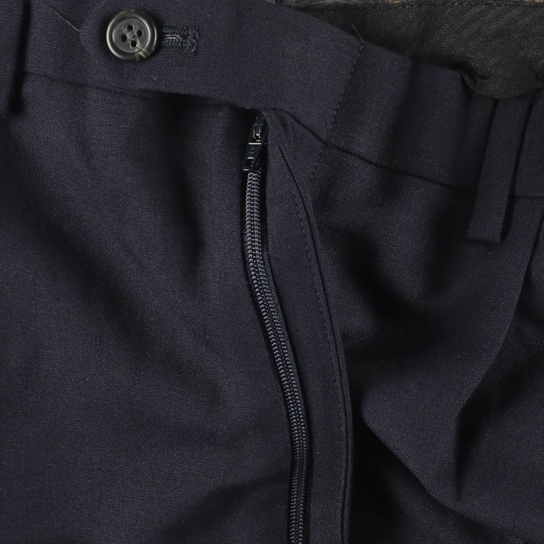 Ralph Lauren LAUREN TOTAL COMFORT Two-pleat wool pants slacks for men, equivalent to W34 wool navy blue type Vintage Second Hand