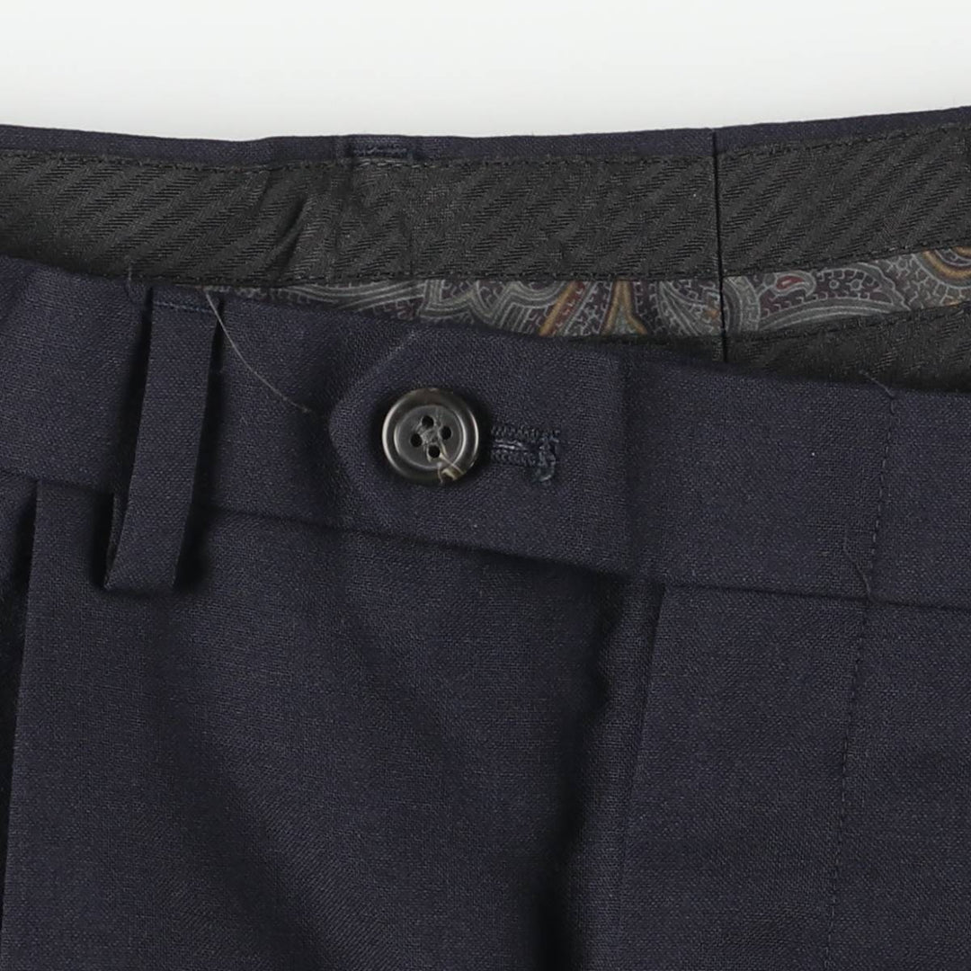 Ralph Lauren LAUREN TOTAL COMFORT Two-pleat wool pants slacks for men, equivalent to W34 wool navy blue type Vintage Second Hand