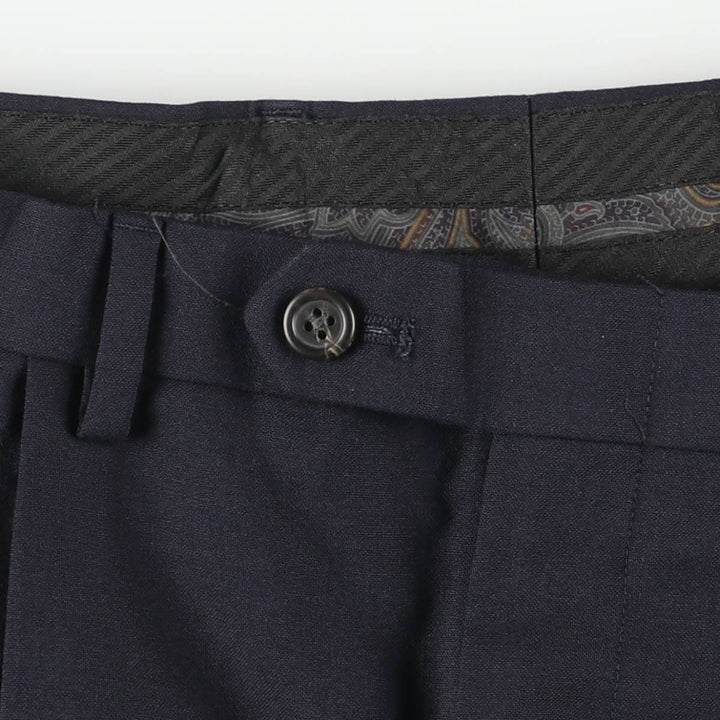 Ralph Lauren LAUREN TOTAL COMFORT Two-pleat wool pants slacks for men, equivalent to W34 wool navy blue type Vintage Second Hand