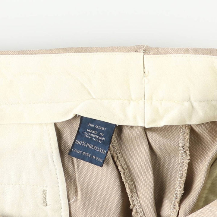 Ralph Lauren POLO by Ralph Lauren two-pleat slacks, men's size W35 (approx.) polyester Beige type Vintage Second Hand