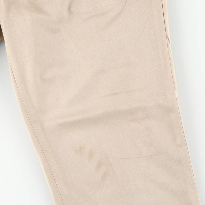 Ralph Lauren POLO by Ralph Lauren two-pleat slacks, men's size W35 (approx.) polyester Beige type Vintage Second Hand