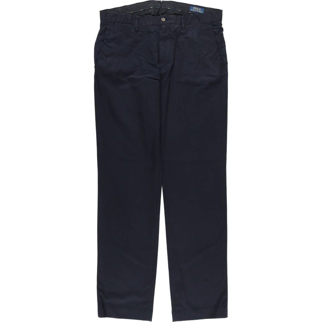 Ralph Lauren POLO RALPH LAUREN Stretch Straight Fit Slacks Pants, Men's W35 (approx.) polyester navy blue type Vintage Second Hand