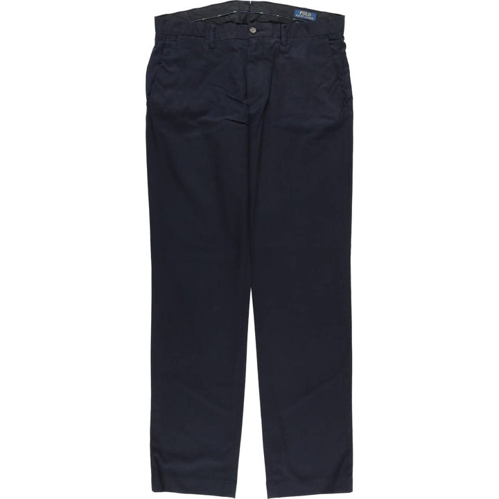 Ralph Lauren POLO RALPH LAUREN Stretch Straight Fit Slacks Pants, Men's W35 (approx.) polyester navy blue type Vintage Second Hand