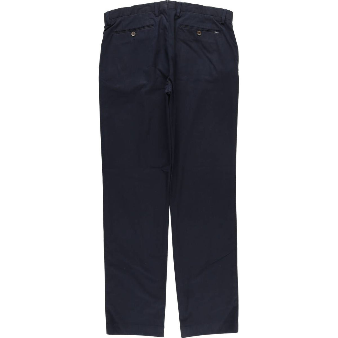 Ralph Lauren POLO RALPH LAUREN Stretch Straight Fit Slacks Pants, Men's W35 (approx.) polyester navy blue type Vintage Second Hand