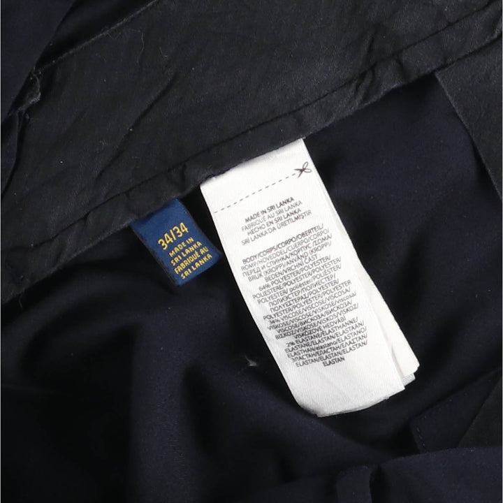 Ralph Lauren POLO RALPH LAUREN Stretch Straight Fit Slacks Pants, Men's W35 (approx.) polyester navy blue type Vintage Second Hand