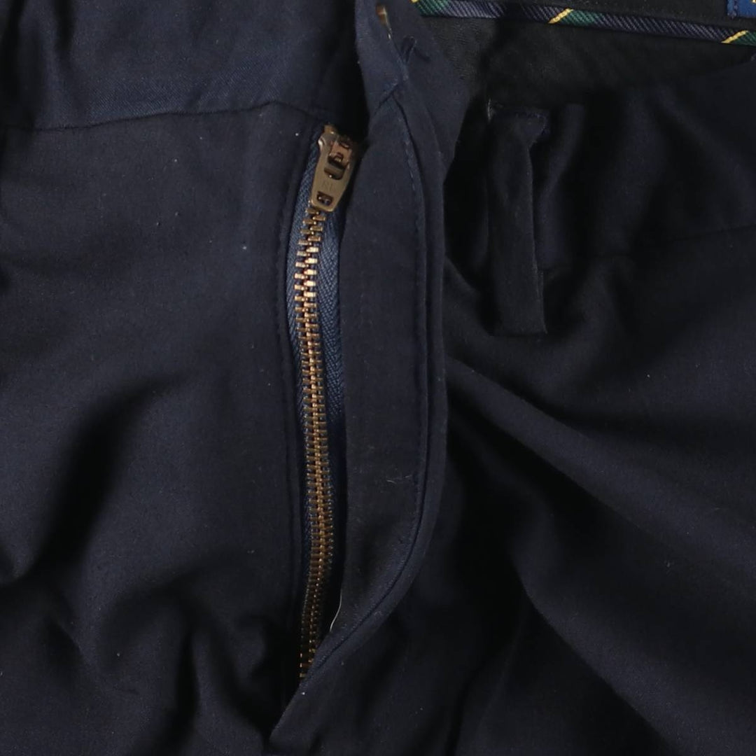 Ralph Lauren POLO RALPH LAUREN Stretch Straight Fit Slacks Pants, Men's W35 (approx.) polyester navy blue type Vintage Second Hand