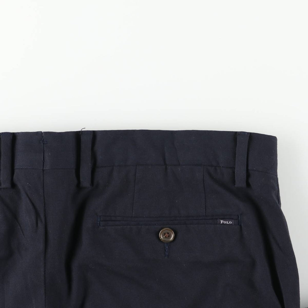 Ralph Lauren POLO RALPH LAUREN Stretch Straight Fit Slacks Pants, Men's W35 (approx.) polyester navy blue type Vintage Second Hand