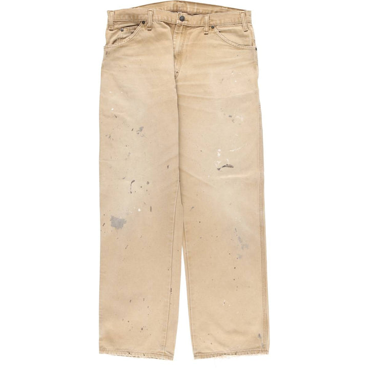 Dickies Painted Duck Painter Pants for Men, W37 equivalent cotton beige type brown Vintage Second Hand