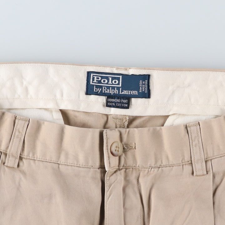 Ralph Lauren POLO by Ralph Lauren HAMMOND PANT, two-pleat chino pants, men's size W30. cotton Beige type Vintage Second Hand