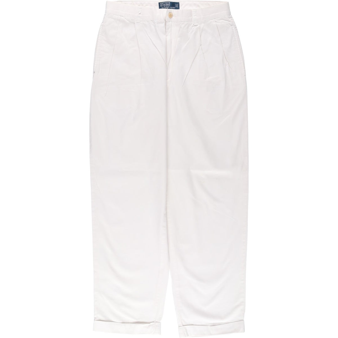 Ralph Lauren POLO by Ralph Lauren Two-pleat Chino Pants for Men, W30 equivalent cotton white type Vintage Second Hand