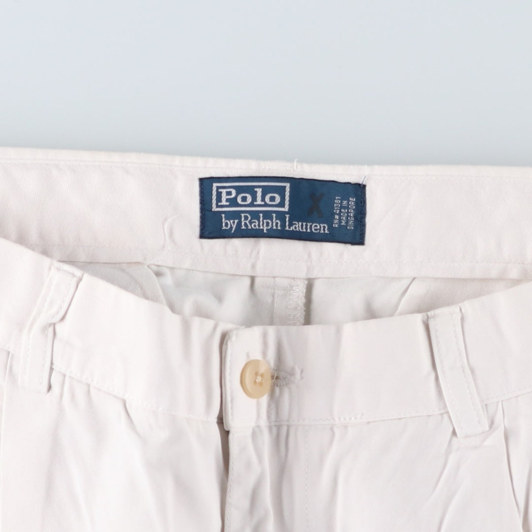 Ralph Lauren POLO by Ralph Lauren Two-pleat Chino Pants for Men, W30 equivalent cotton white type Vintage Second Hand