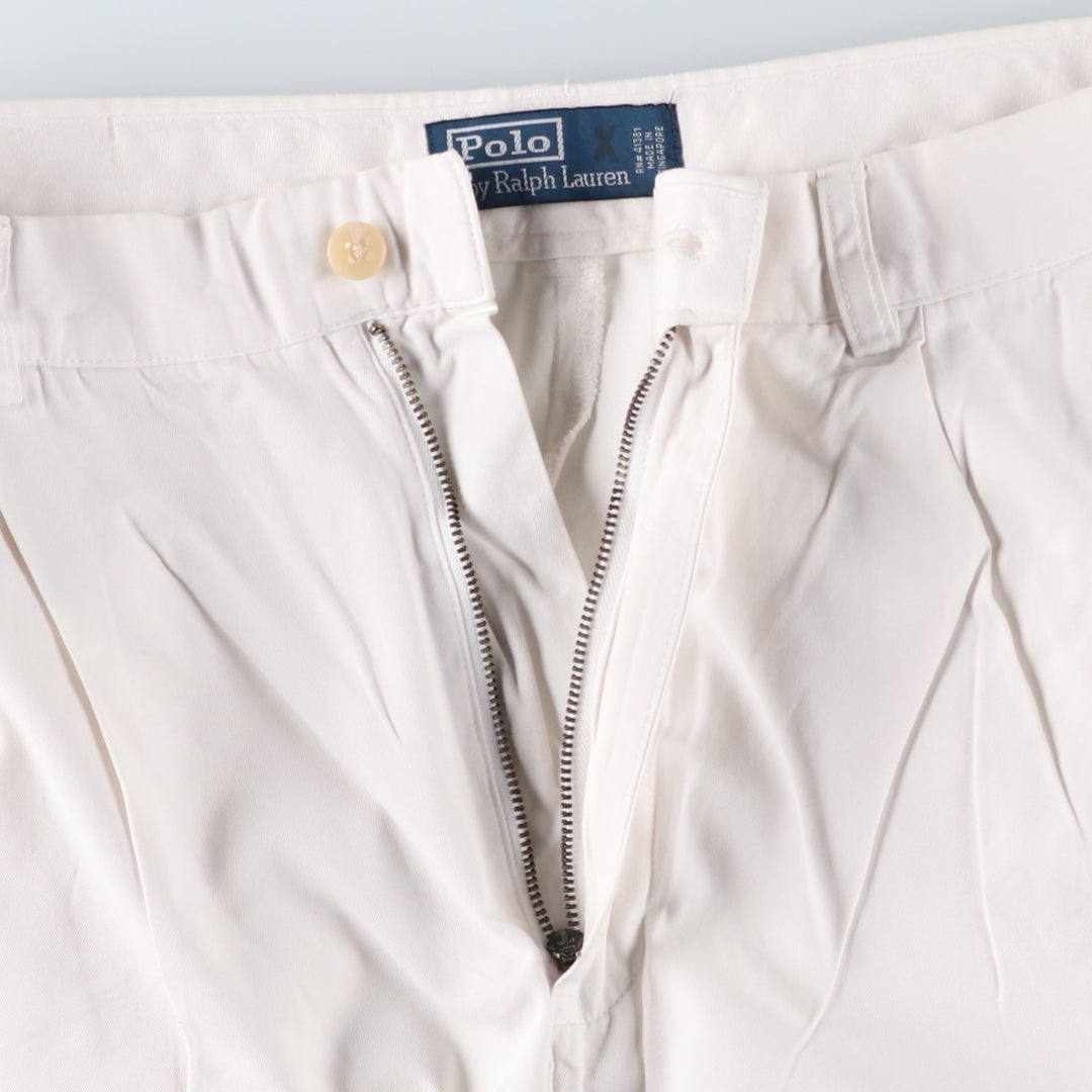 Ralph Lauren POLO by Ralph Lauren Two-pleat Chino Pants for Men, W30 equivalent cotton white type Vintage Second Hand