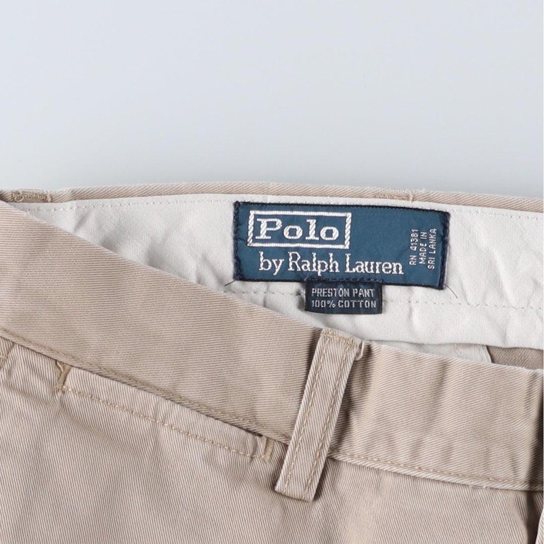 Ralph Lauren POLO by Ralph Lauren PRESTON PANT Chino pants for men, equivalent to w34 cotton Beige type Vintage Second Hand