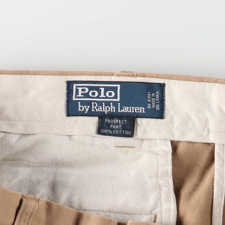 Ralph Lauren POLO by Ralph Lauren PROSPECT PANT Chino pants for men, equivalent to w34 cotton beige type brown Vintage Second Hand