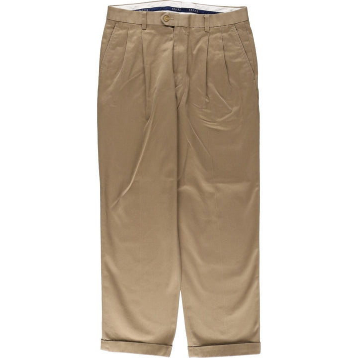 Ralph Lauren RALPH Two-pleat Chino Pants Men's Size W34 cotton Beige type Vintage Second Hand