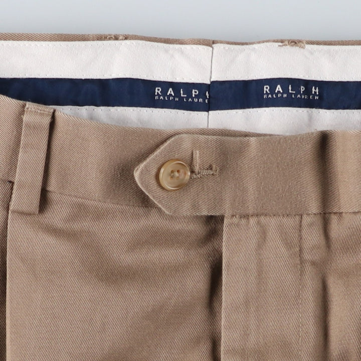 Ralph Lauren RALPH Two-pleat Chino Pants Men's Size W34 cotton Beige type Vintage Second Hand