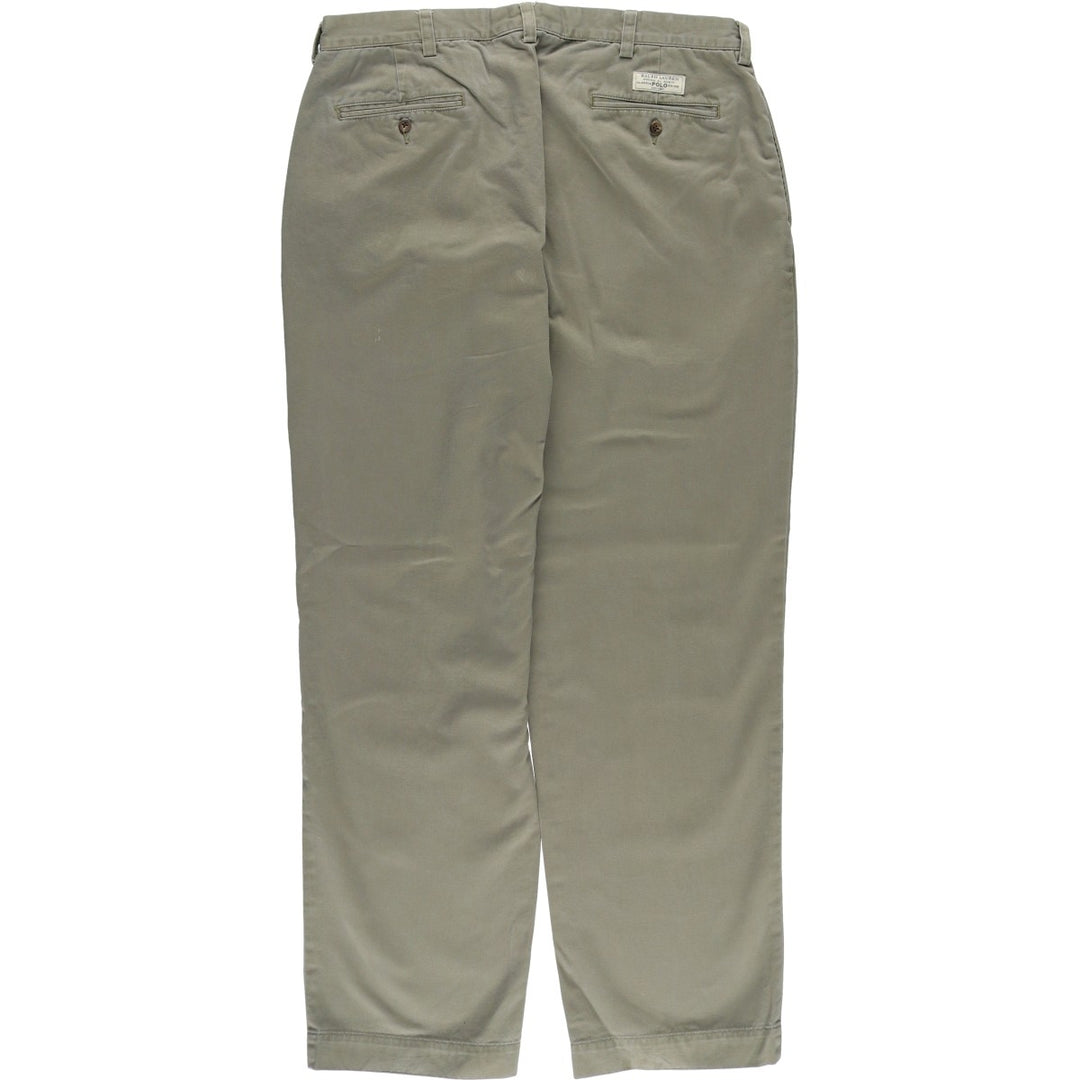 Ralph Lauren POLO by Ralph Lauren ANDREW PANT Two-pleat chino pants for men, equivalent to w36 cotton Khaki type Vintage Second Hand