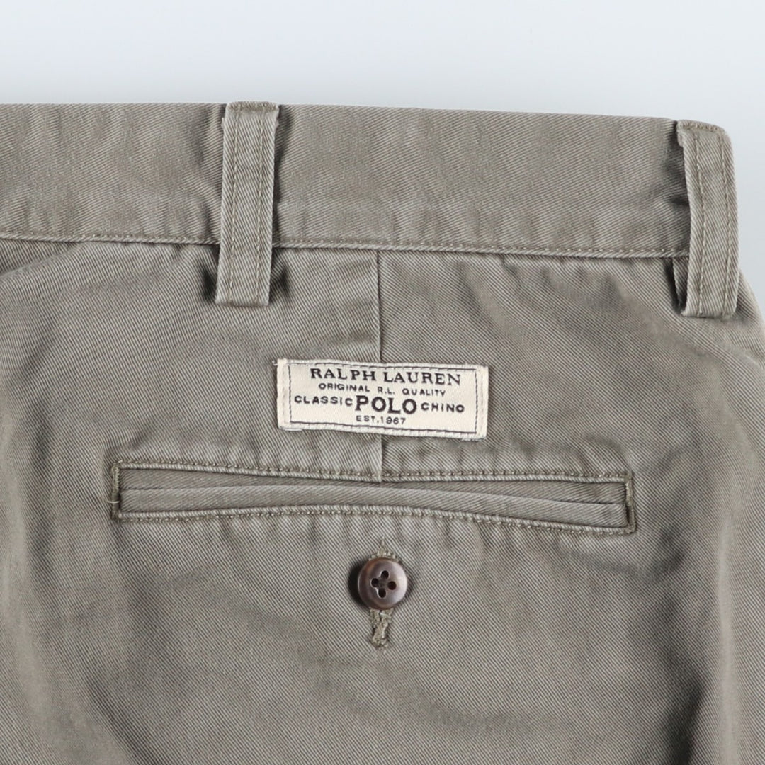 Ralph Lauren POLO by Ralph Lauren ANDREW PANT Two-pleat chino pants for men, equivalent to w36 cotton Khaki type Vintage Second Hand
