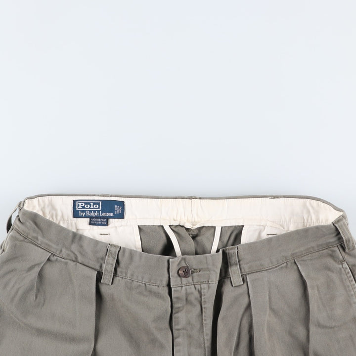 Ralph Lauren POLO by Ralph Lauren ANDREW PANT Two-pleat chino pants for men, equivalent to w36 cotton Khaki type Vintage Second Hand