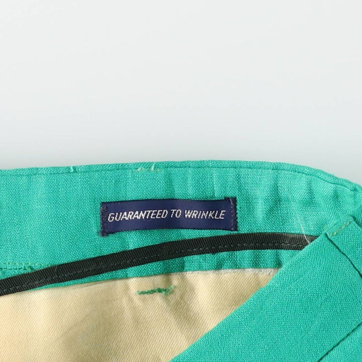 Ralph Lauren POLO by Ralph Lauren Two-Pleat Linen Trousers, Men's Size W34 (approx.), Vintage unclear green type Vintage Second Hand