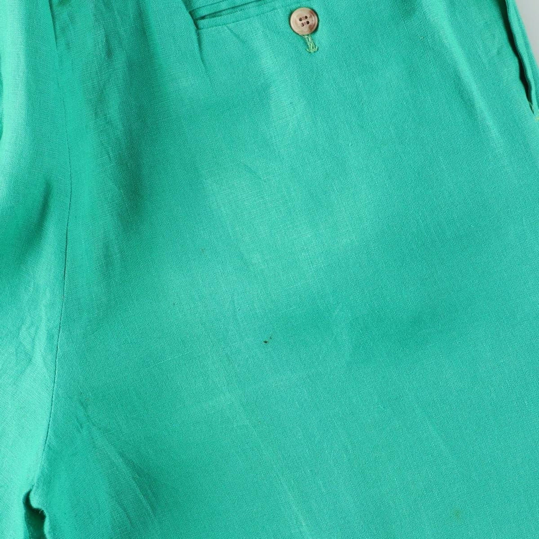 Ralph Lauren POLO by Ralph Lauren Two-Pleat Linen Trousers, Men's Size W34 (approx.), Vintage unclear green type Vintage Second Hand