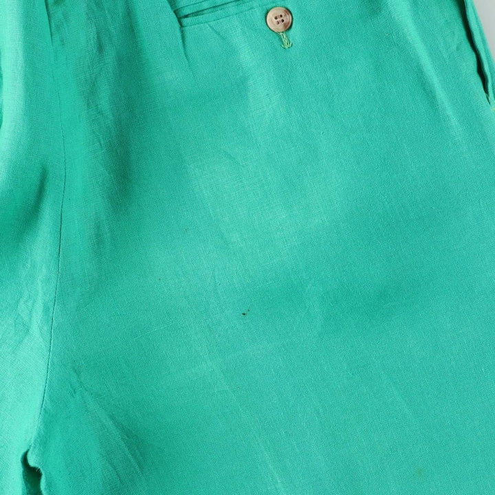 Ralph Lauren POLO by Ralph Lauren Two-Pleat Linen Trousers, Men's Size W34 (approx.), Vintage unclear green type Vintage Second Hand
