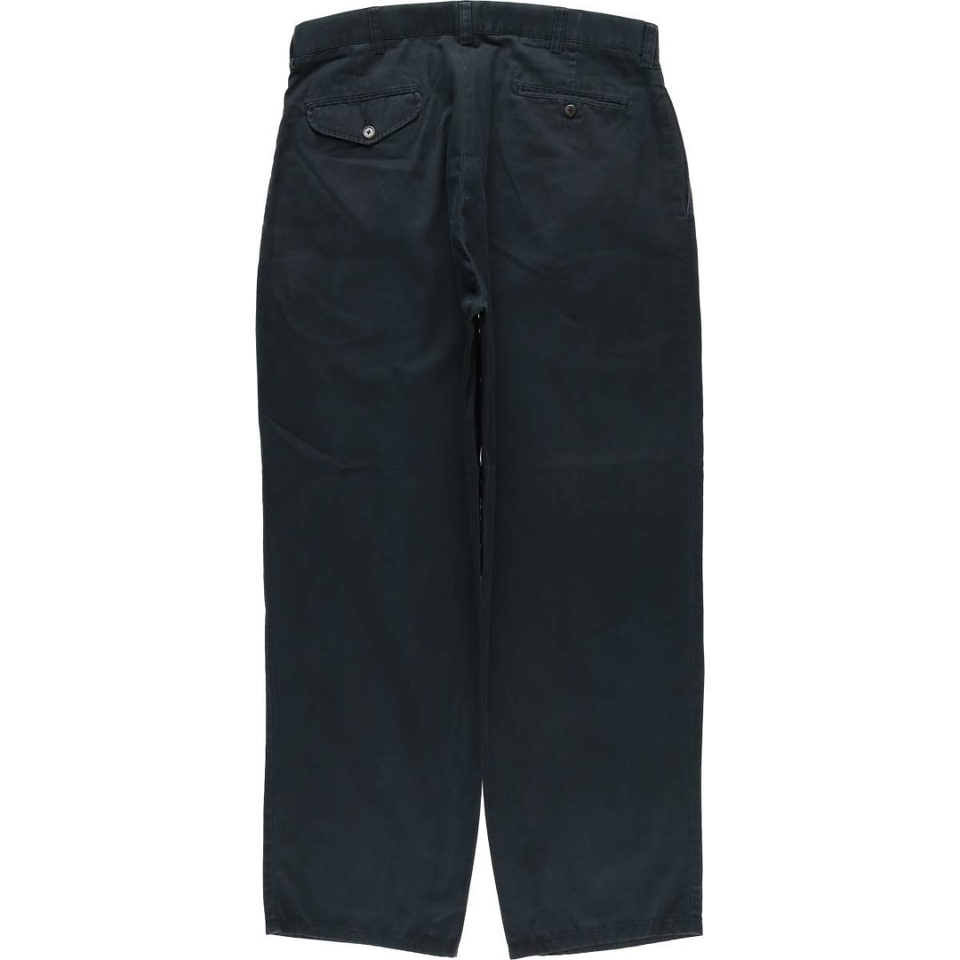 Ralph Lauren POLO by Ralph Lauren HAMMOND PANT, two-pleat chino pants, men's, w34 equivalent cotton navy blue type Vintage Second Hand