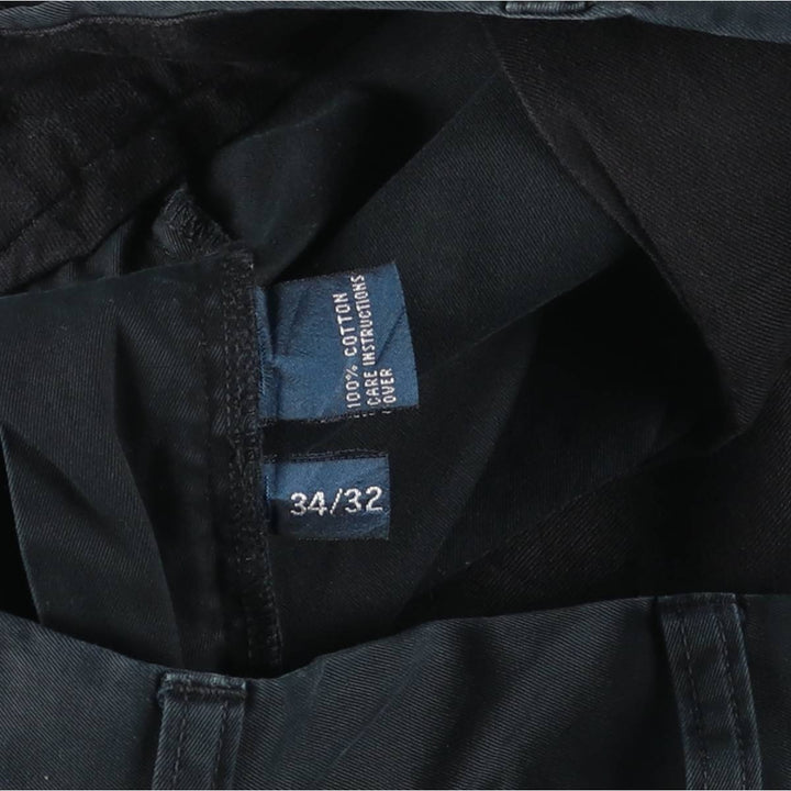 Ralph Lauren POLO by Ralph Lauren HAMMOND PANT, two-pleat chino pants, men's, w34 equivalent cotton navy blue type Vintage Second Hand