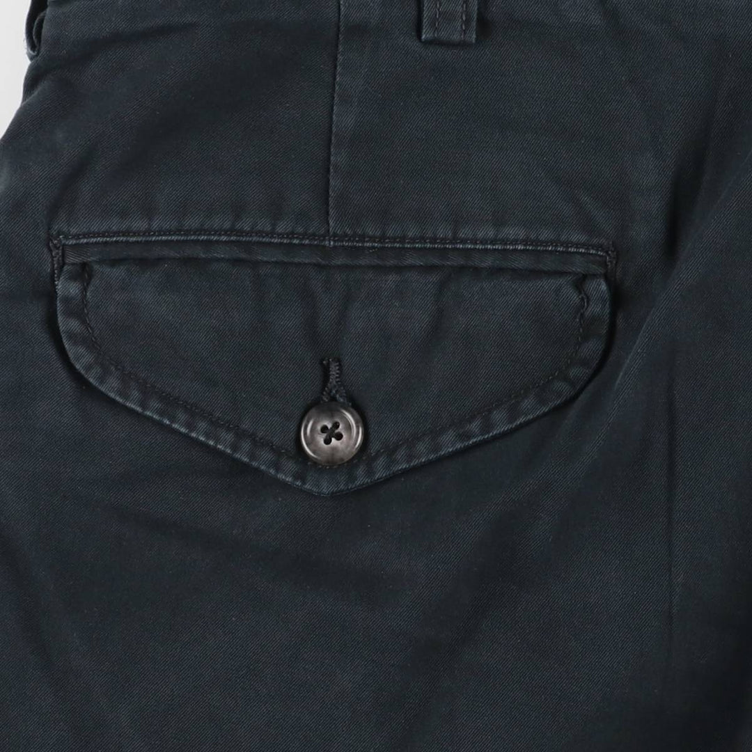 Ralph Lauren POLO by Ralph Lauren HAMMOND PANT, two-pleat chino pants, men's, w34 equivalent cotton navy blue type Vintage Second Hand
