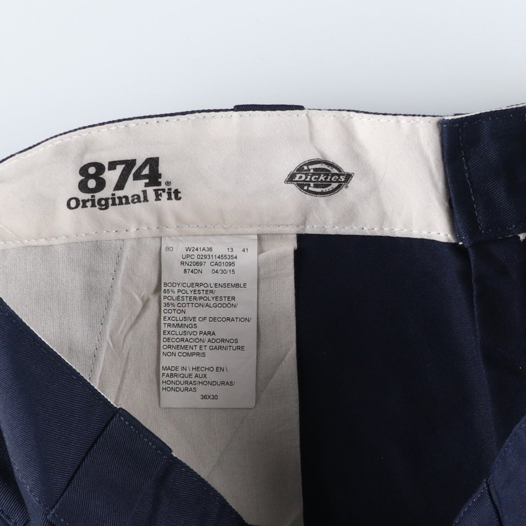Dickies 874 Original Fit Work Pants for Men, W36 polyester navy blue type Vintage Second Hand