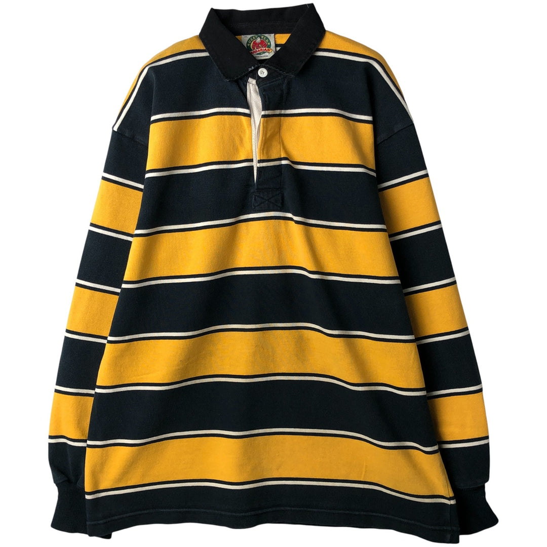 BARBARIAN Long Sleeve Rugby Shirt Made in Canada Men's XL cotton black type Vintage Second Hand